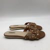 JENNIFER LOPEZ GINGKO STRAPPY Tan STUDDED SLIP ON SANDALS - Size 8 M