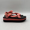 TevaFlatform Universal Women's Orange Black Hook & Loop Strappy Sandals Size 8